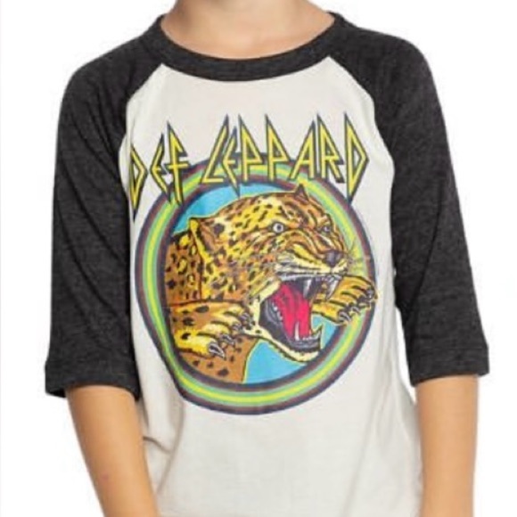 CHASER EUC Sz 7 Kids Raglan “Def Leppard” Rocker Tee Shirt - Picture 1 of 5